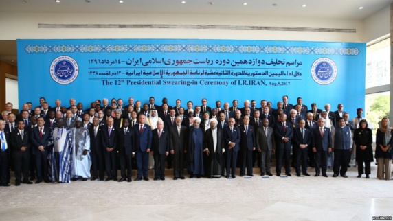 روحانی و میهمانانش در مراسم تحلیف در ۱۴ مرداد ۹۶ روحانی و میهمانانش در مراسم تحلیف در ۱۴ مرداد ۹۶