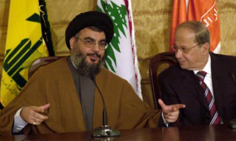 میشل عون در کنار حسن نصرالله میشل عون در کنار حسن نصرالله