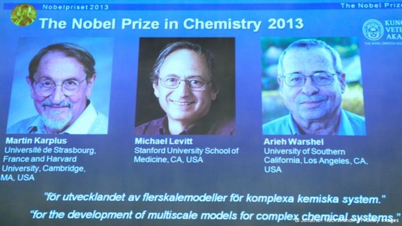 سه محقق آمریکایی برنده جایزه نوبل شیمی ۲۰۱۳ شدند