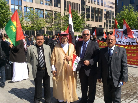 مشاركت كم نظير عربهاى احوازى در نهمين سالگرد انتفاضه در مقابل پارلمان اروپا در بروكسل