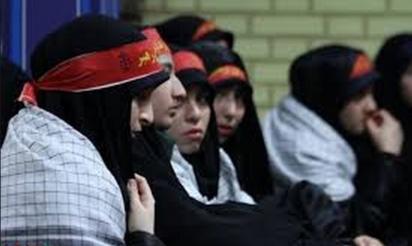 حضور نیروهای زن بسیج و سپاه در خیابانهای تبریز