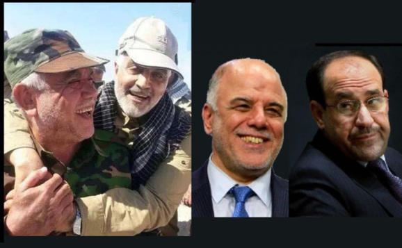 هادی العامری وزیر بد نام وغارتگر عراق و یکی از رهبران حزب الدعوه عراق در آغوش ژنرال سلیمانی