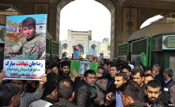 تشییع جنازه پنج افغان کشته‌شده در سوریه در مشهد