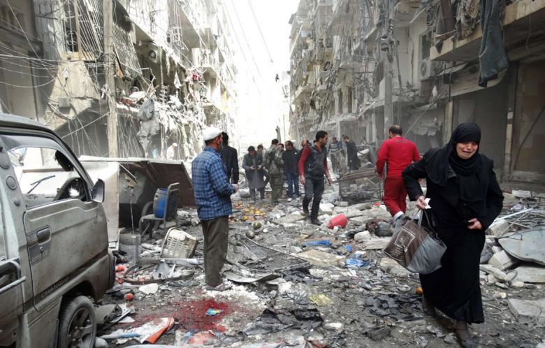 ده ها کشته وزخمی درحلب نتیجه بمباران جنگنده های رژیم اسد