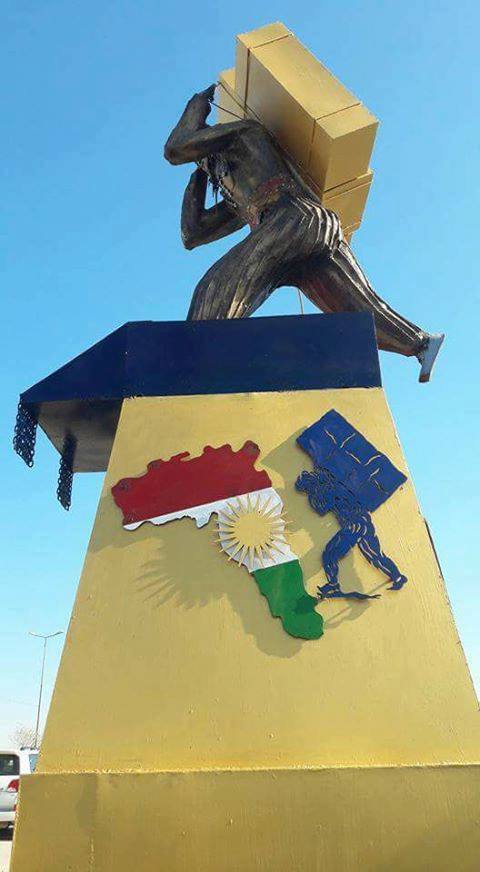 رونمایی مجسمه “کولبر” در اقلیم کوردستان 