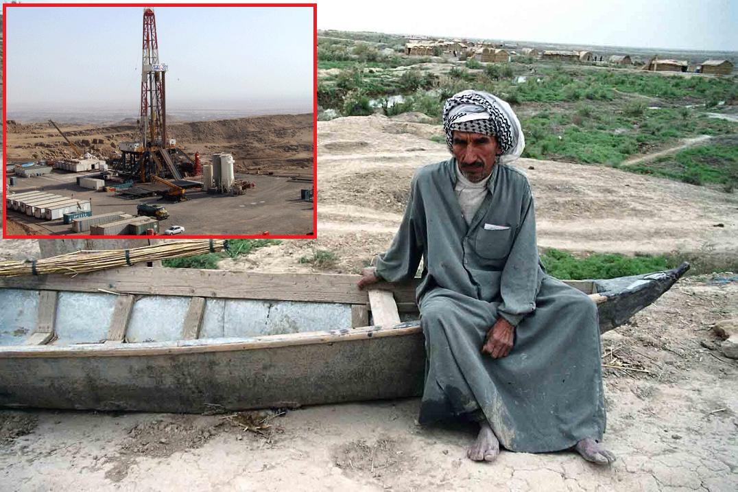 آخرین نفس های تالاب بین المللی هور العظیم بر روی دستان آلوده نفت آخرین نفس های تالاب بین المللی هور العظیم بر روی دستان آلوده نفت