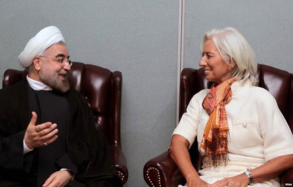 حسن روحانی و کریستین لاگارد، رئیس صندوق بین‌المللی پول