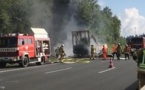 آتش گرفتن اتوبوس گردشگری در آلمان 